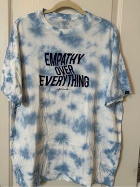 PINK Victoria's Secret Light Blue & White Tie-Dye Tee